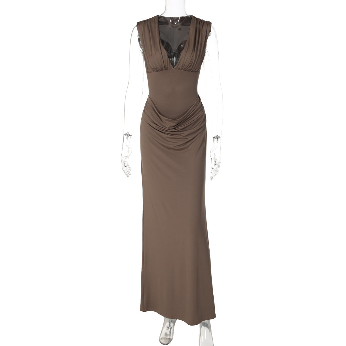 Damen Maxi-Kleid mit eleganter Drapierung R&B