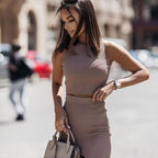 Damen Schlauchkleid mit Spaghettiträgern und seitlichem Schlitz R&B