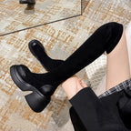 Damen Überknee-Stiefel mit modischem Blockabsatz R&B