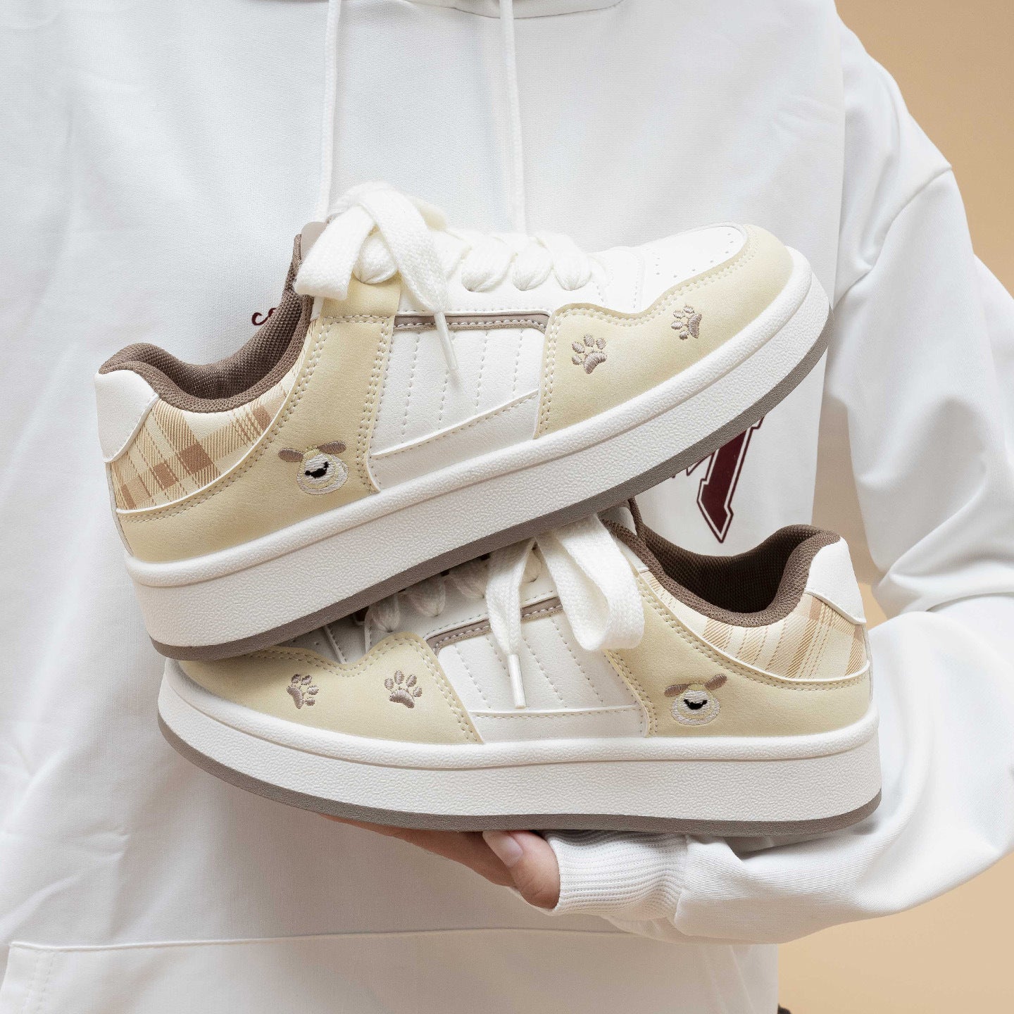 Damen Sneaker mit niedlichen Tierapplikationen und gepolsterter Innensohle