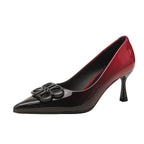 Damen Elegante spitze Pumps mit glamourösem Schleifenakzent