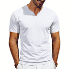 Herren nan V-Ausschnitt-Sportshirt mit ergonomischen Formnähten und elastischem Jersey R&B