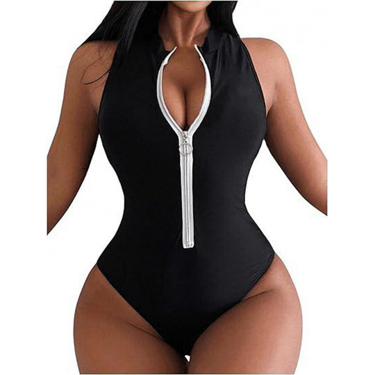 Damen Surfanzug mit hochschließendem Kragen und sportlichem Reißverschluss R&B