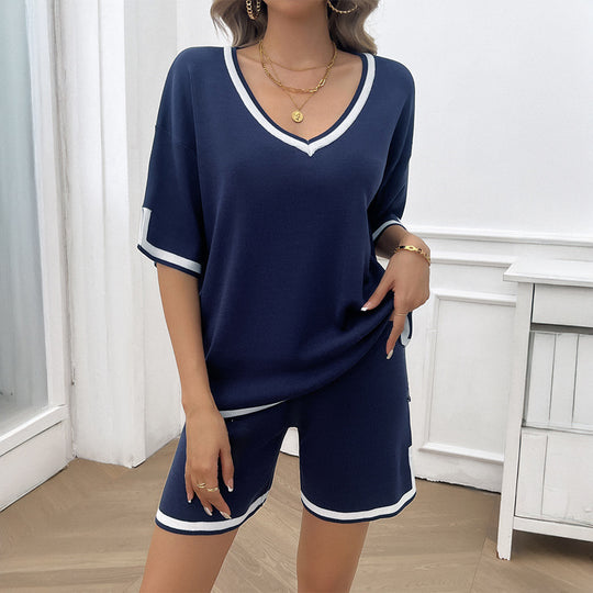 Damen Lässiges Sommer Ensemble mit kurzem Oberteil und bequemen Shorts R&B