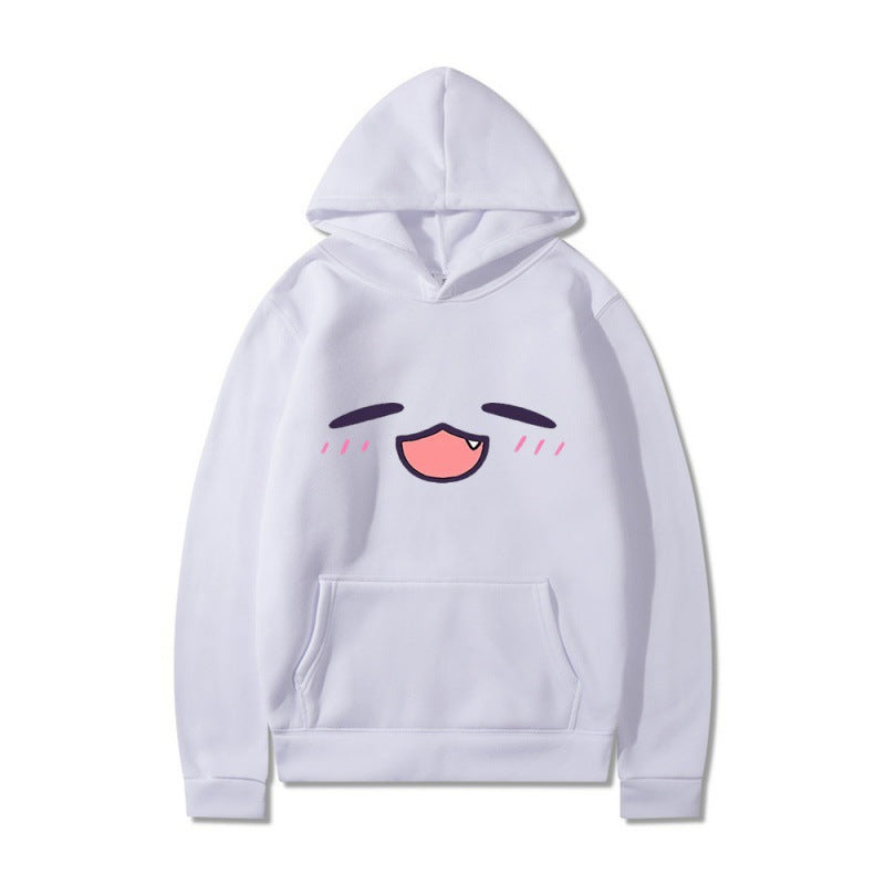 Damen Kapuzenpullover mit fröhlichem Cartoon-Gesicht und bequemer Passform R&B