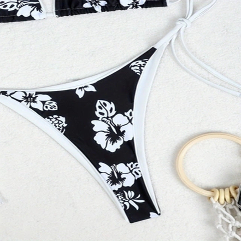 Damen Triangel-Bikini-Set mit verspieltem Blumenmuster