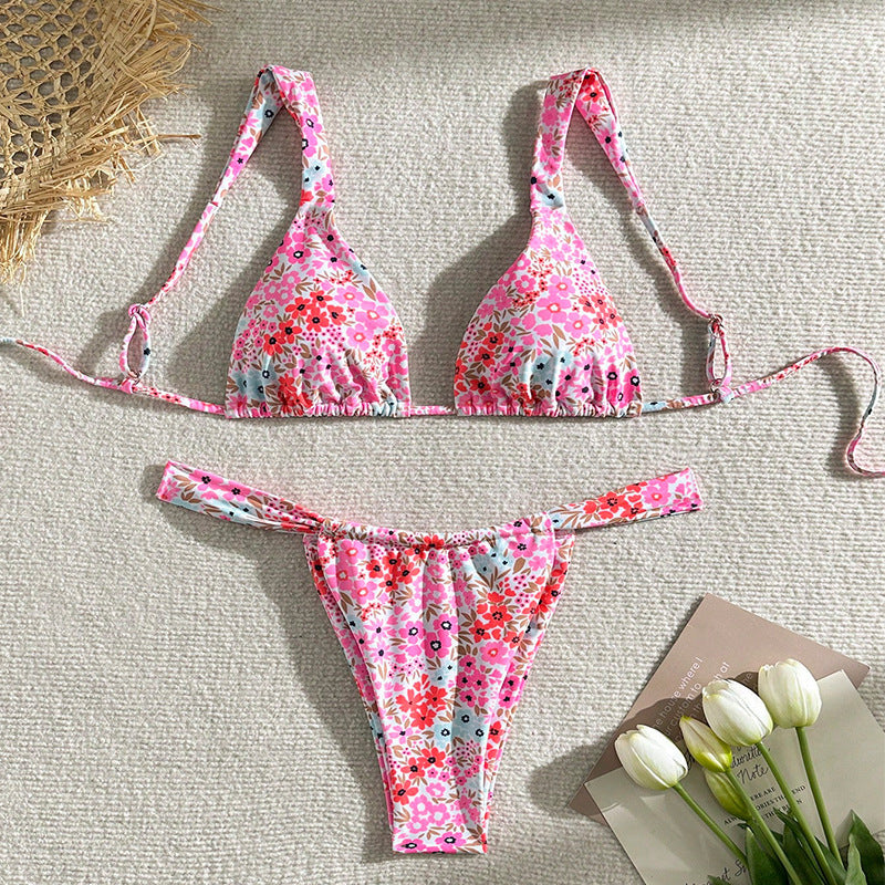 Damen Triangel-Bikini mit frischem floralen Design R&B