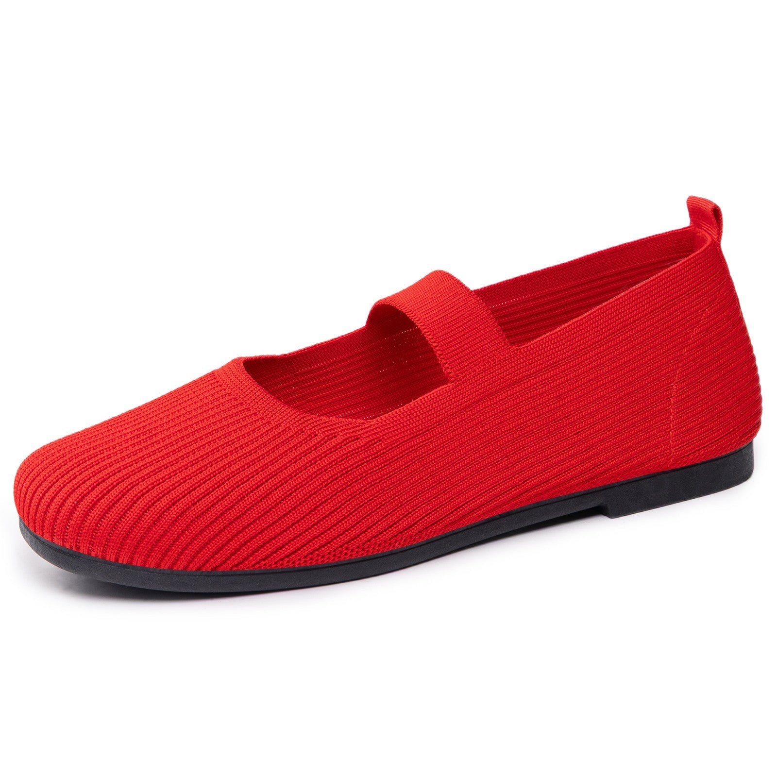 Damen Flexibele Strick Ballerinas mit verstellbarem Riemen R&B