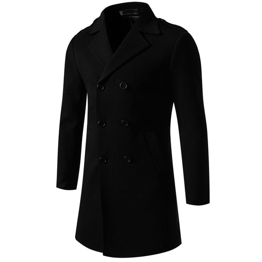 Herren klassischer Trenchcoat mit doppelter Knopfreihe und stylischen Details R&B
