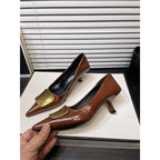 Damen spitze Stiletto-Pumps mit dekorativem Goldakzent R&B
