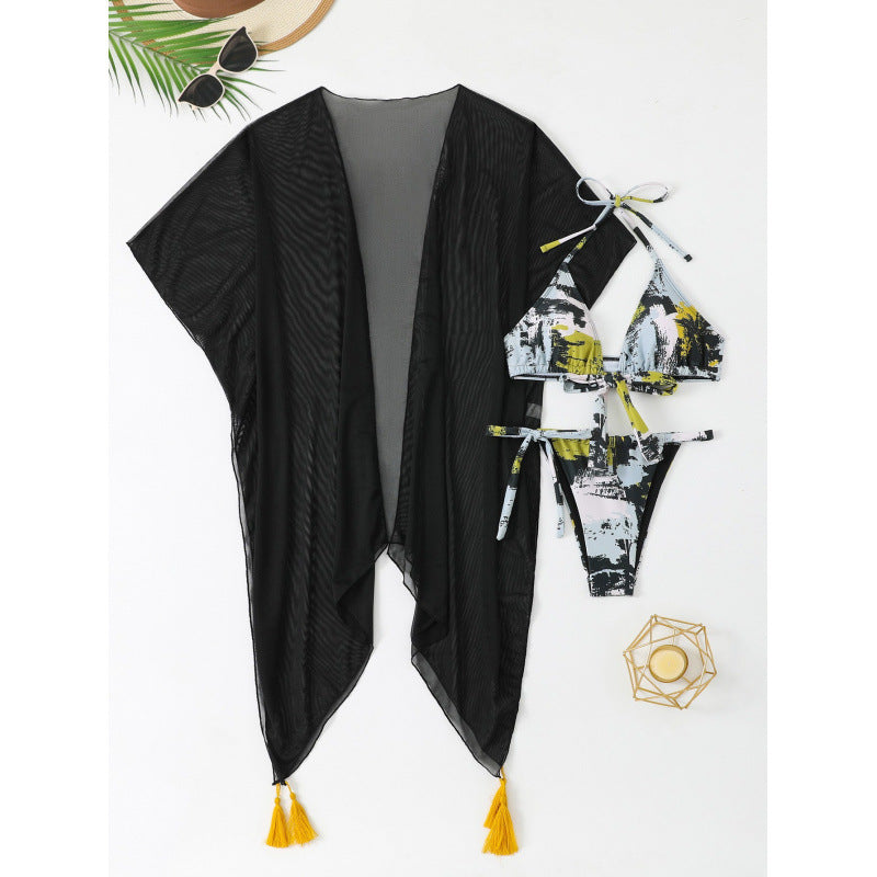 Damen Bikiniset mit luftiger Kimono-Überbluse R&B