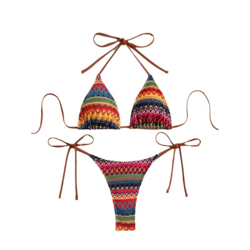 Damen Triangel-Bikini mit aufregendem Ethno-Muster R&B