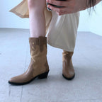 Damen Stiefeletten im Cowboy-Stil mit einzigartigem Design und kompaktem Absatz R&B