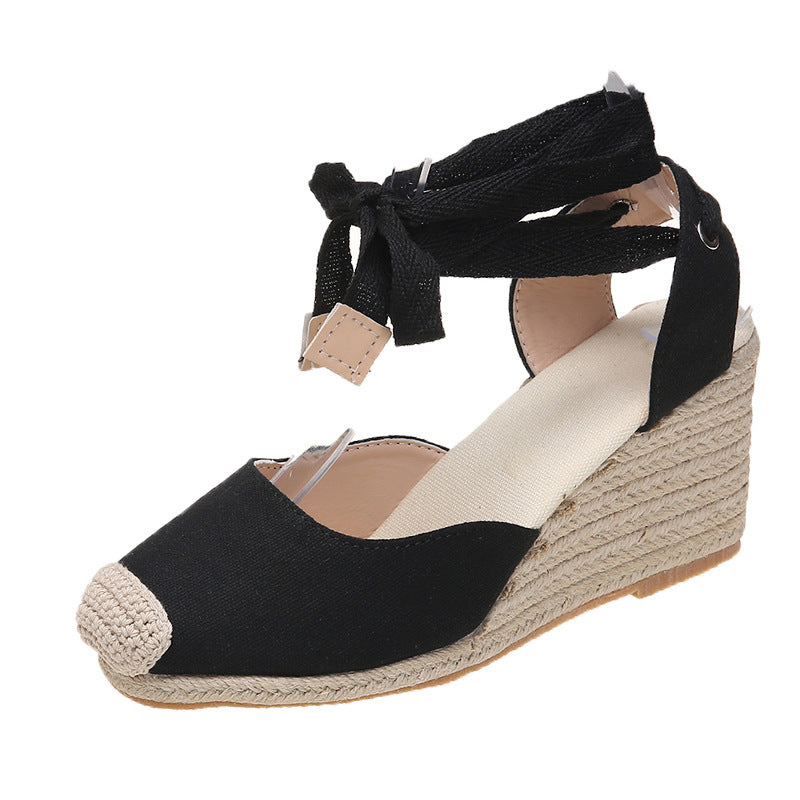 Damen Wedge-Sandalen mit verstellbarem Riemen und elastischem Obermaterial R&B