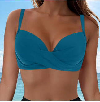 Damen Elegantes Bikinioberteil mit Wickeldesign R&B