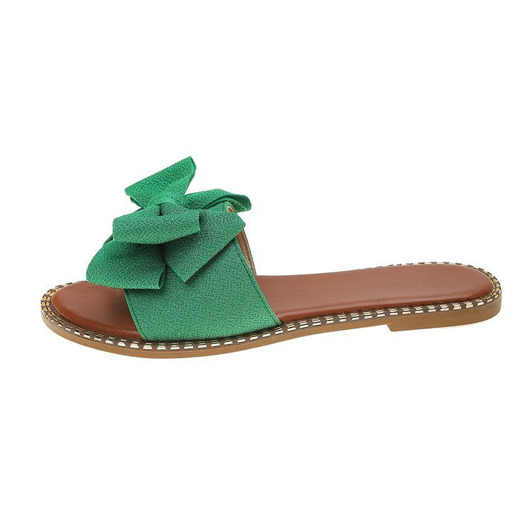Damen trendige Slipper mit großem Schleifenakzent R&B