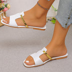 Damen Elegante Slipper mit modischem Goldakzent und ergonomischem Fußbett R&B