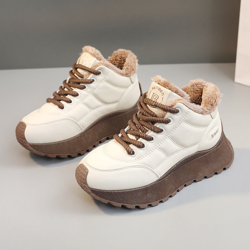 Damen hochgeschnittene Sneakers mit warmem Innenfutter und komfortablem Laufprofil R&B