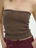 Damen Rippstrick-Bandeau-Top R&B