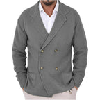 Herren Strickjacke mit doppelter Knopfleiste und modernen Taschen