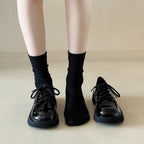 Damen Schnürschuhe mit glänzender Oberfläche und bequemer Sohle R&B