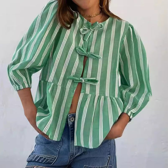 Damen Bluse mit Rüschendetails und raffinierter Knopföffnung R&B