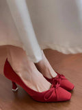 Damen elegante Ballerinas mit dekorativem Schleifendesign