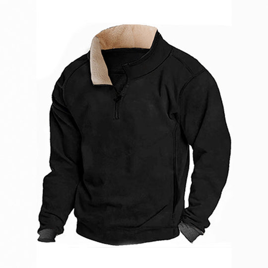 Herren Fleece Sweatshirt mit Stehkragen R&B