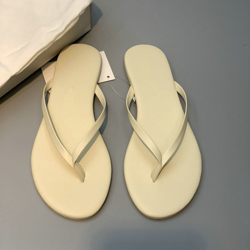 Damen stilvolle Flip-Flops mit glänzendem Riemendesign R&B