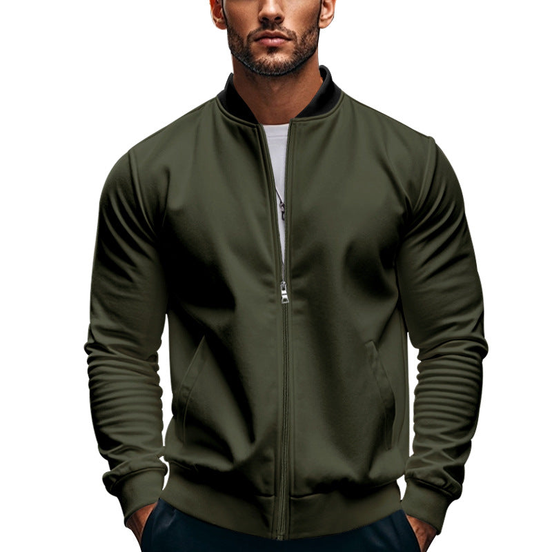 Herren stilvolle Sportjacke mit hochschließendem Kragen und praktischen Taschen R&B