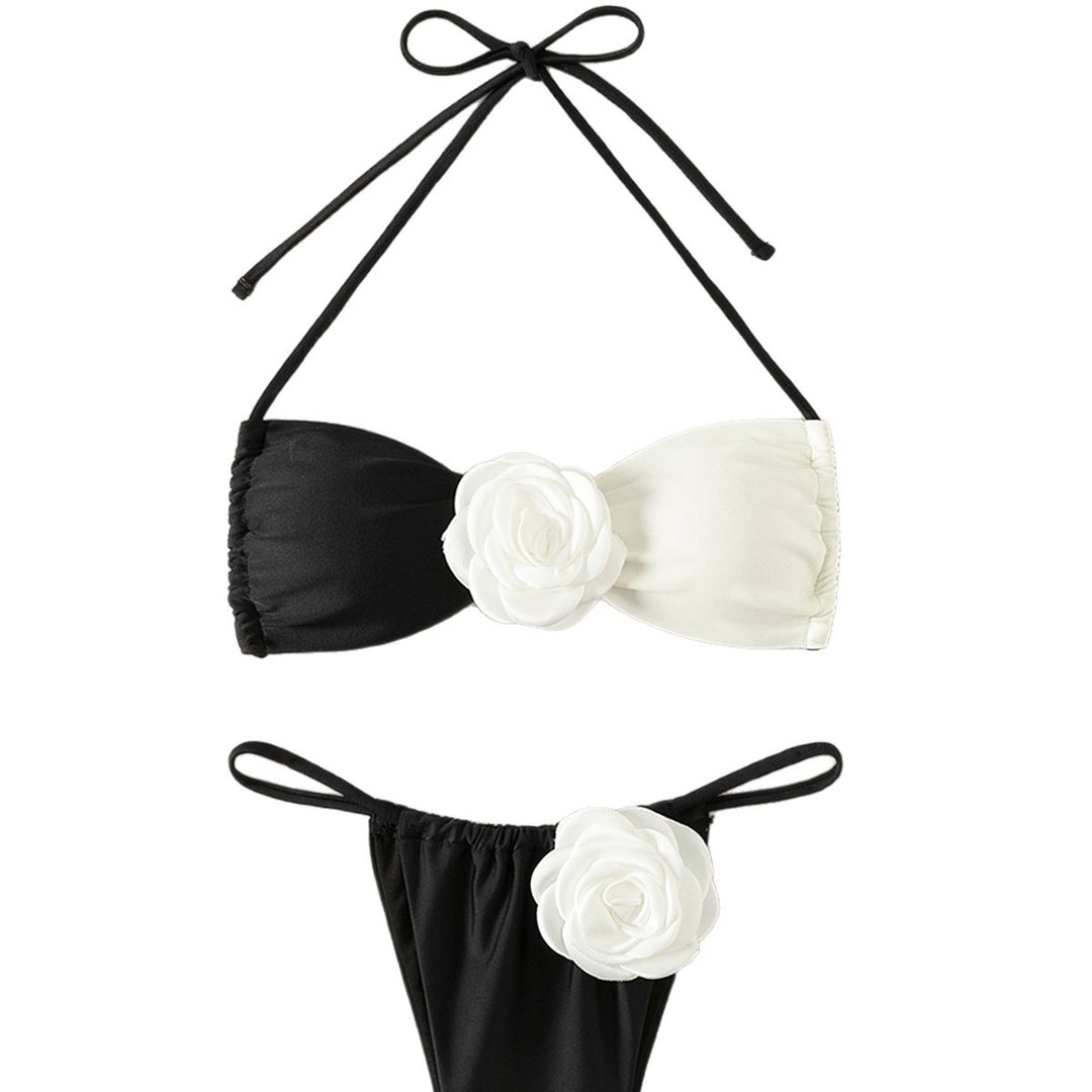 Damen Triangel-Bikini mit eleganten Blumendetails R&B