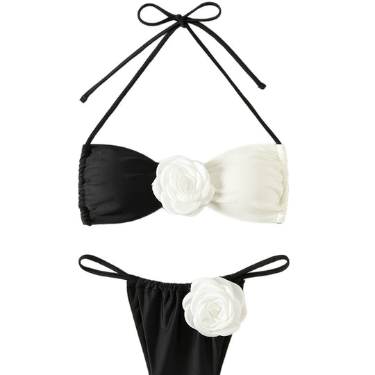 Damen Triangel-Bikini mit eleganten Blumendetails R&B