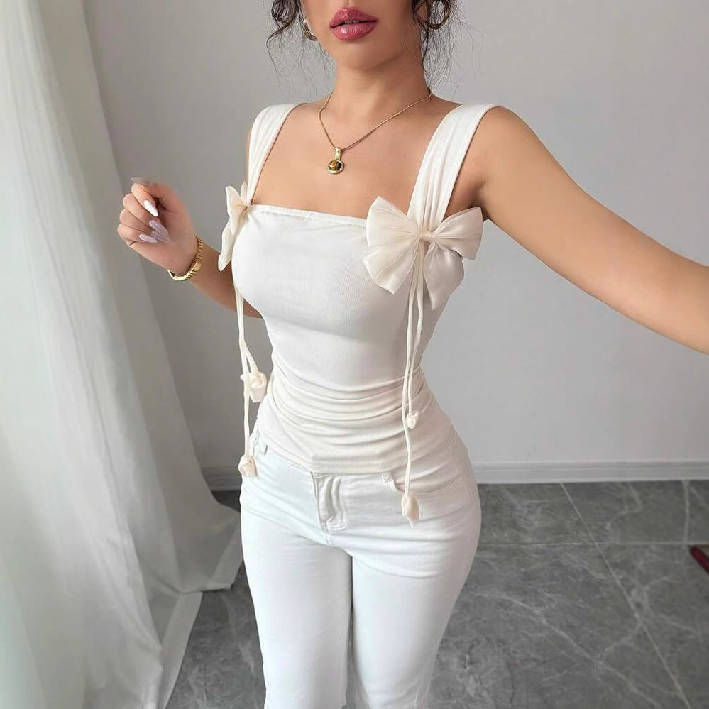 Damen Cropped Top mit verspielten Schleifendetails R&B