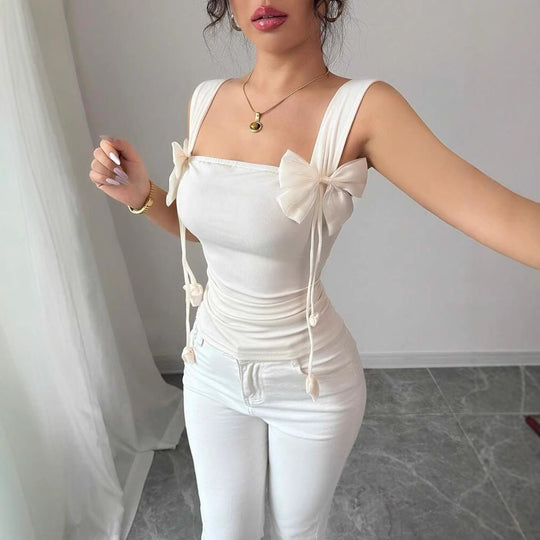 Damen Cropped Top mit verspielten Schleifendetails R&B