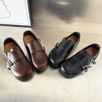 Damen Elegante Mokassins mit klassischem Broguemuster und dekorativen Doppelschnallen R&B