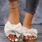 Damen Flip-Flops mit dekorativem Schleifen-Design und rutschfester Sohle R&B
