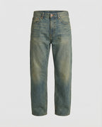 Herren Retro Jeans Straight Leg Washed Vibe High Street Denim Blau