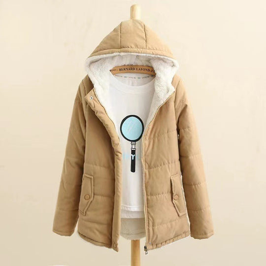 Damen gesteppte Winterjacke mit Kapuze und warmem Innenfutter R&B