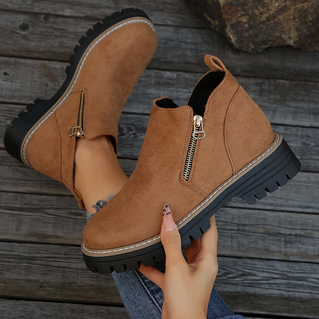 Damen Stiefeletten mit praktischem Reißverschluss und rutschfester Sohle R&B