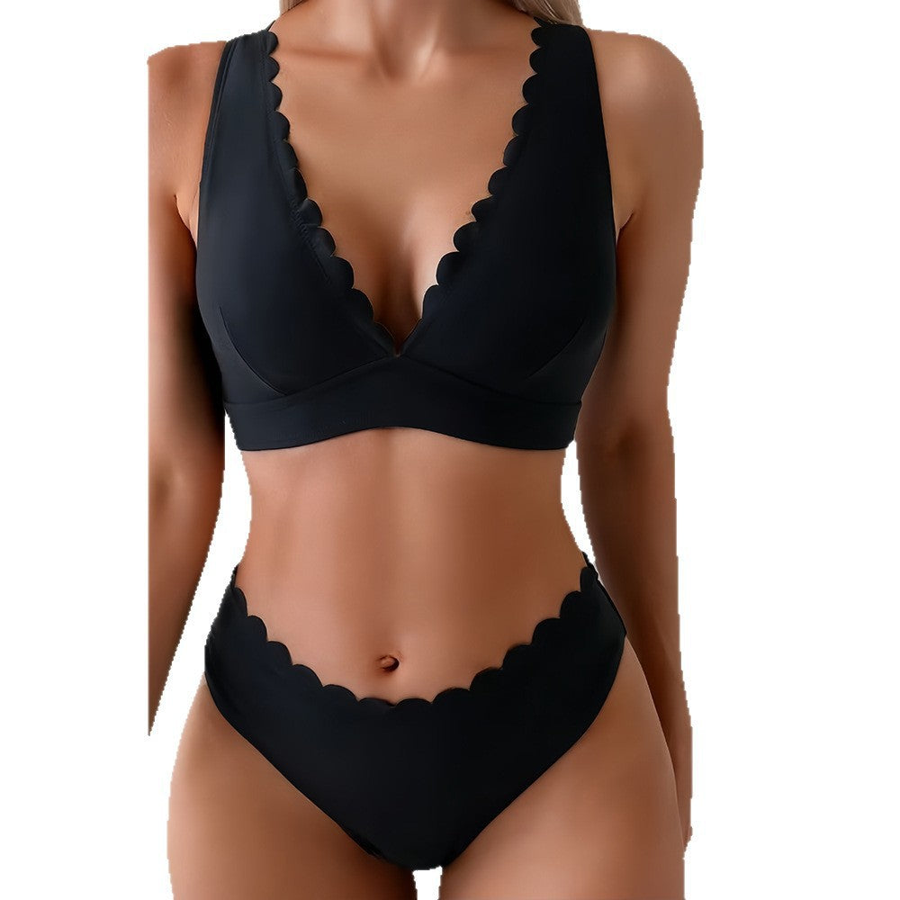 Damen Bikini mit dezentem Wellenmuster R&B