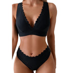 Damen Bikini mit dezentem Wellenmuster R&B