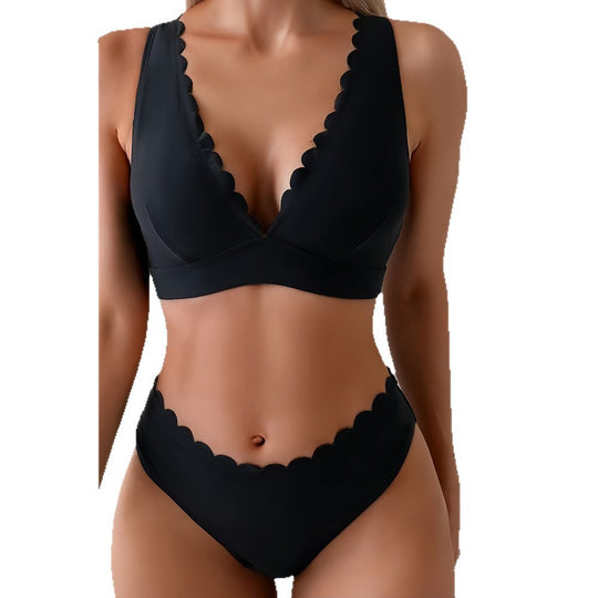 Damen Bikini mit dezentem Wellenmuster R&B