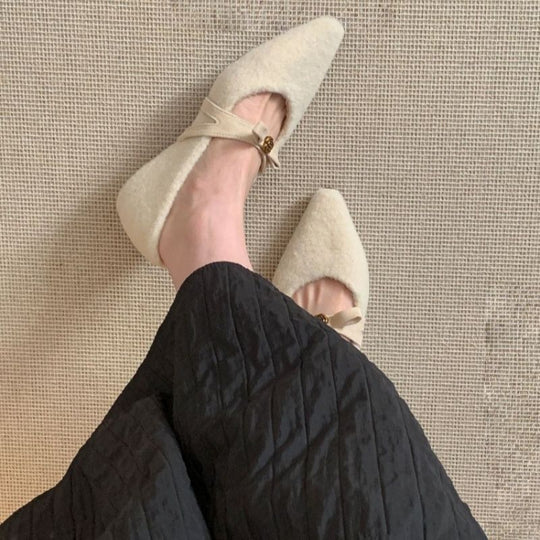 Damen spitze Ballerinas mit zierlichem Blumenakzent R&B