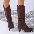 Damen elegante Overknee-Stiefel mit hohem Absatz R&B
