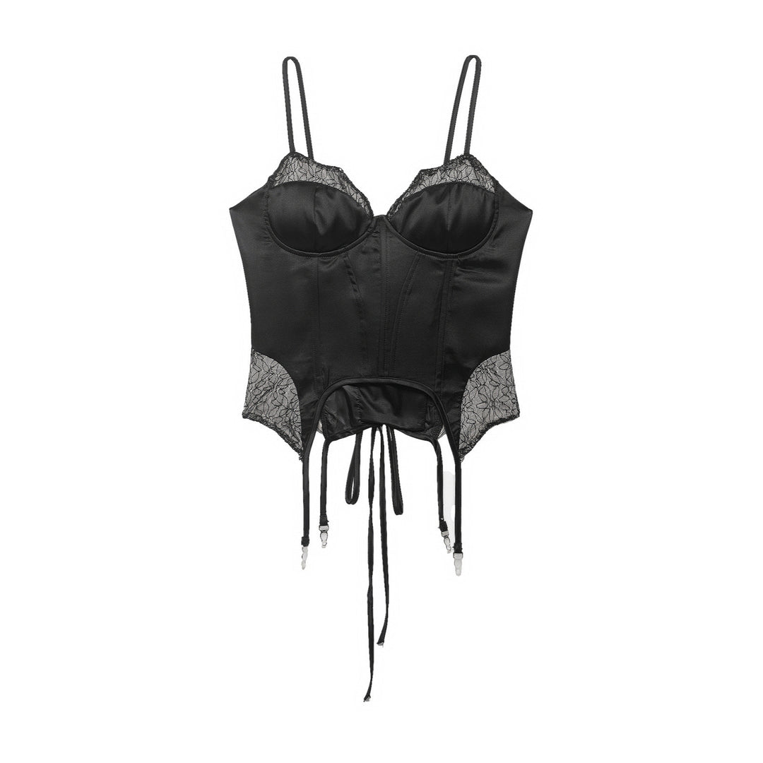 Damen Korsett Top mit zartem Spitzenbesatz und raffiniertem Schnitt R&B