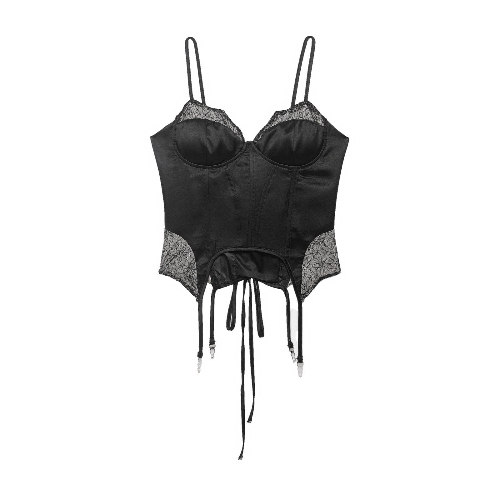 Damen Korsett Top mit zartem Spitzenbesatz und raffiniertem Schnitt R&B