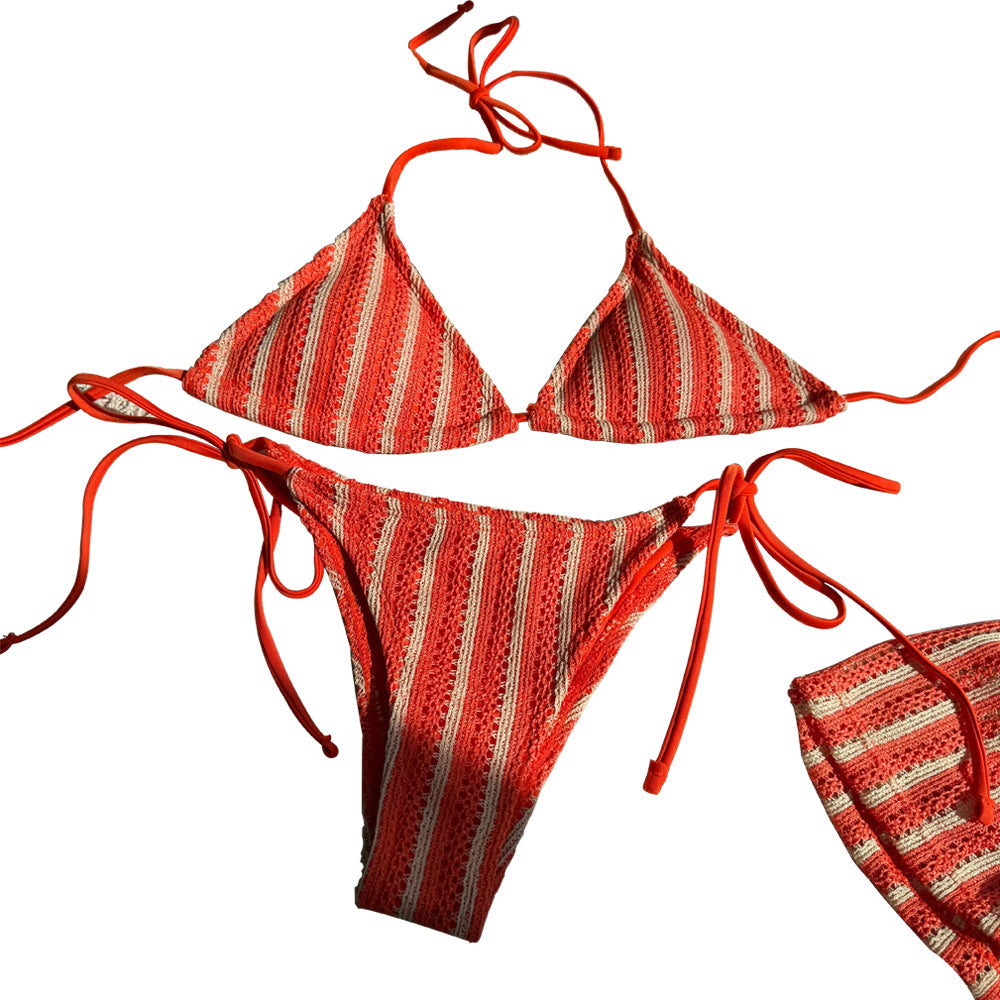 Damen Triangel-Bikini-Set mit modischem Hosenrock R&B