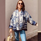 Damen Steppjacke mit modischem Muster und praktischen Taschen R&B