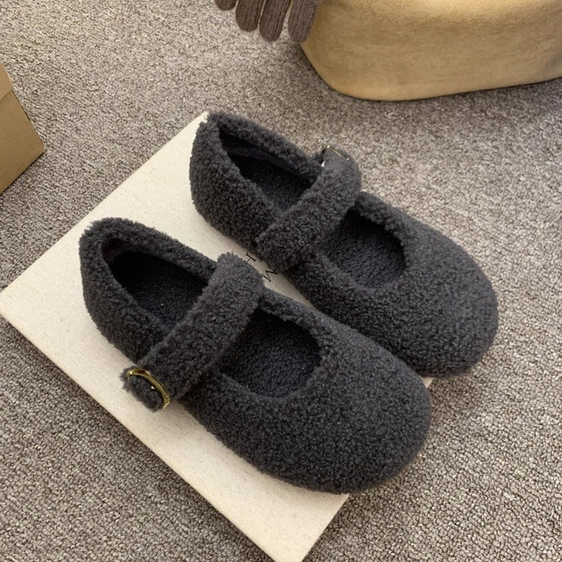 Damen Bequeme Hausschuhe mit Schnallenverschluss und weichem Innenfutter R&B