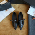 Damen Elegante Mary Jane Ballerinas aus hochwertigem Leder mit modischem Riemchen R&B